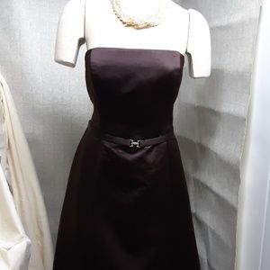 Michaelangelo Dark Plum Strapless Dress